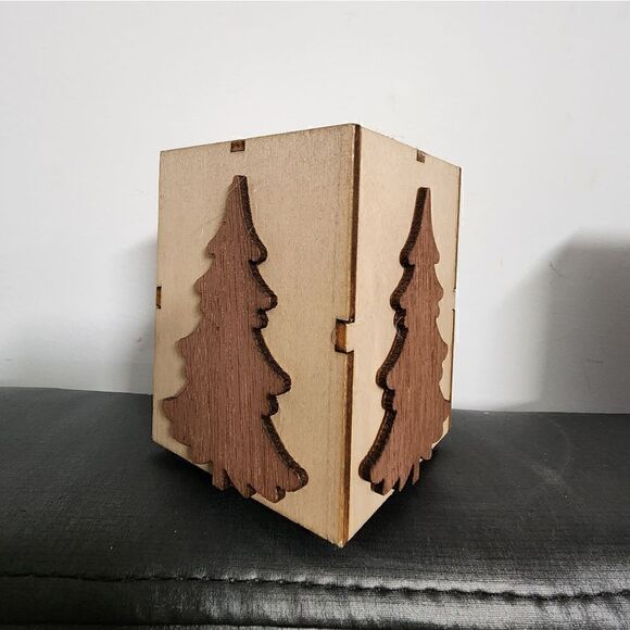 New wooden Christmas candle holders bundle of 2 - Picture 2 of 4